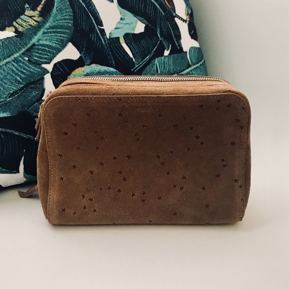suede makeup bag